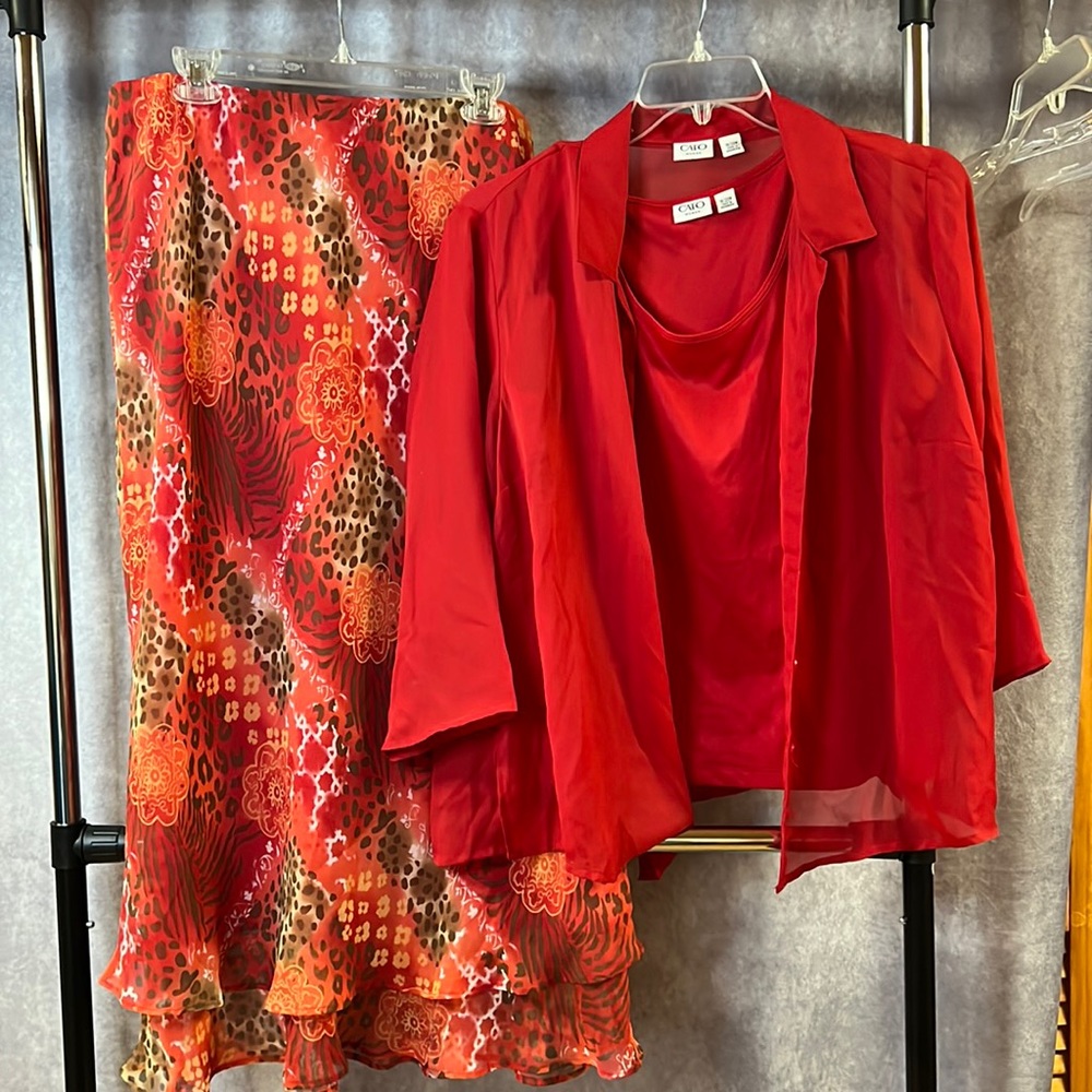 2 Piece Lightweight Skirt & Blouse Set